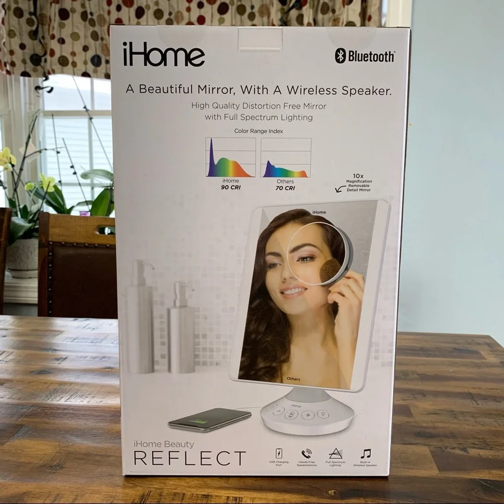 New iHome Reflect Vanity Mirror Bluetooth Speaker